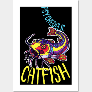 Psychedelic Catfish Artwork Posters and Art